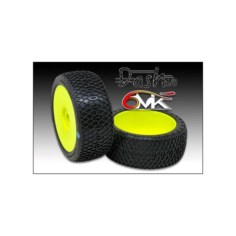 6MIK - Coppia gomme 1 8 Buggy Dash-0 18° Soft incollate su cerchio (2) Direttamente Dal Produttore