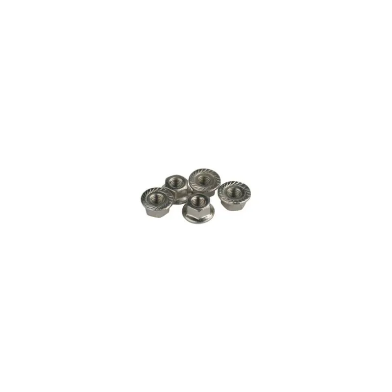 Team Titan - flange serrated wheel nut M4 Silver (pz.5) Esclusivo