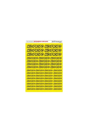 RCALLSTICKERS - KO PROPO BRAND DECAL SHEET FLU YELLOW Spedizione Espresso