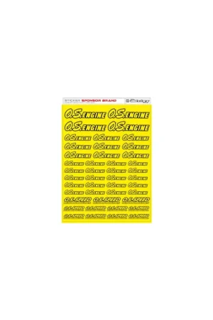 Nuova Collezione RCALLSTICKERS - OS ENGINE BRAND DECAL SHEET FLU YELLOW