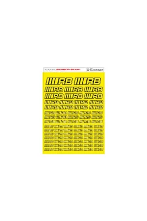 Super Prezzo RCALLSTICKERS - RB BRAND DECAL SHEET FLU YELLOW