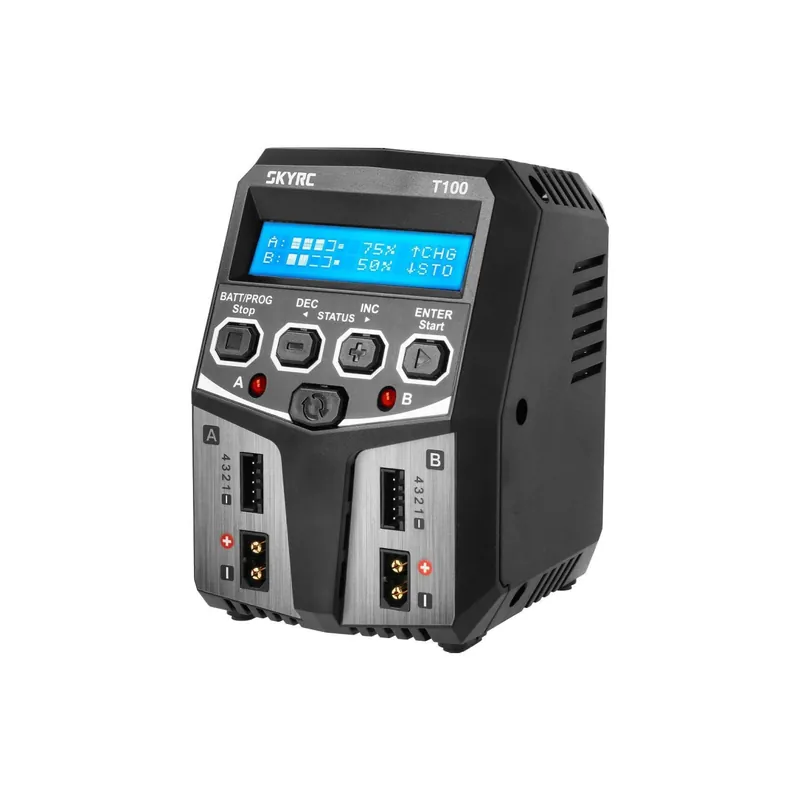 Economico Caricabatterie SkyRC T100 AC DUO LiPo 2-4s 5A 2x50W