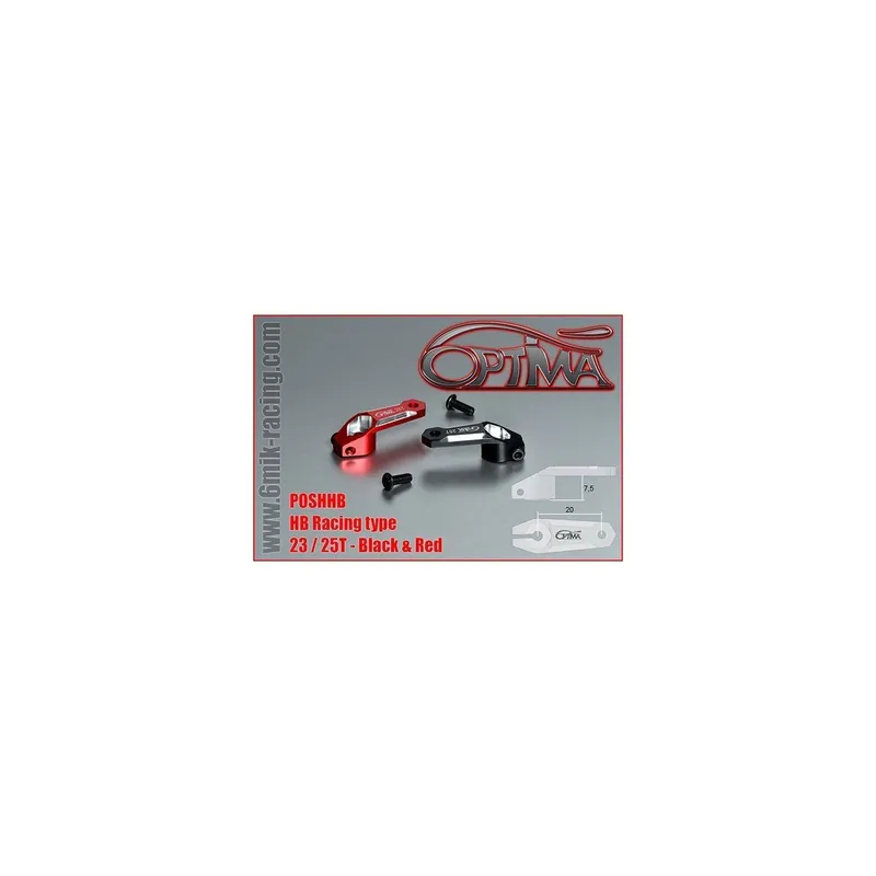 Optima Squadretta servo alluminio 23T Nera Ultime Pezzi