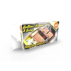 Miglior Prezzo AK INTERACTIVE SET colori acrilici 3rd Generation 17mL - GREY YELLOW BROWN INTERIORS