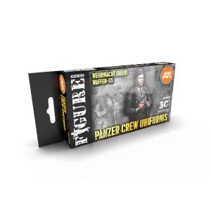 Acquista Ora AK INTERACTIVE SET colori acrilici 3rd Generation 17mL - PANZER CREW BLACK UNIFORMS SET 3G