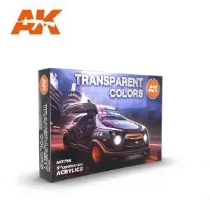 Nuovo Arrivo AK INTERACTIVE SET di 6 colori acrilici 3rd Generation 17mL - TRANSPARENT