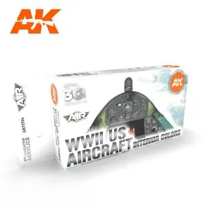 Promozione AK INTERACTIVE SET di 6 colori acrilici 3rd Generation 17mL - WWII US Aircraft Interior Colors