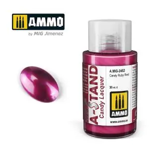 Saldi AMMO of MIG A-STAND Candy Ruby Red - 30ml colore a smalto per aerografo