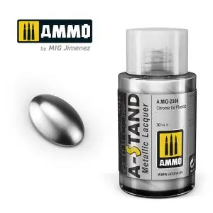 AMMO of MIG A-STAND Chrome for Plastic - 30ml colore a smalto per aerografo Offerta Speciale