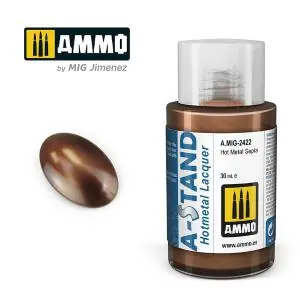 Ultime Pezzi AMMO of MIG A-STAND Hot Metal Sepia - 30ml colore a smalto per aerografo
