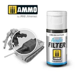 AMMO of MIG ACRYLIC FILTER Night Black - filtro acrilico da 15ml Scelto Dai Clienti