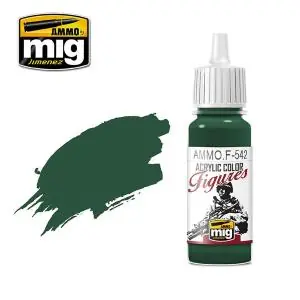 AMMO OF MIG colore acrilico 17ml SERIE FIGURINI; FIGURES PAINTS Phatlo Green Offerta