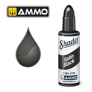 A Buon Prezzo AMMO of MIG MATT SHADER Satin Black 10mL