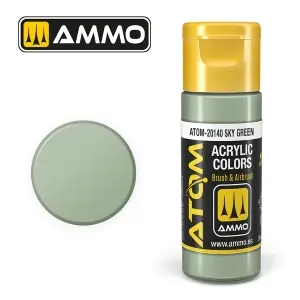 Vendita Finale ATOM by Ammo of Mig COLOR Sky Green , pittura acrilica da 20ml