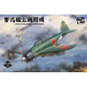 BORDER MODEL 1/35; A6M2 Zero Fighter con iterni, motore e armamenti Professionale