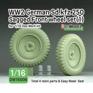 Economico DEF MODEL 1 16 Sd.kfz.250 Half-track front sagged wheel set (1)