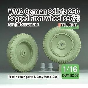 Ultima Occasione DEF MODEL 1 16 Sd.kfz.250 Half-track front sagged wheel set (2)