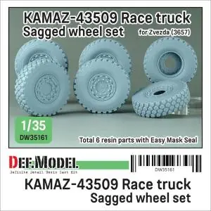 DEF MODEL 1 35 KAMAZ-43509 Race truck Sagged wheel set - Redbulls Consegna Rapida