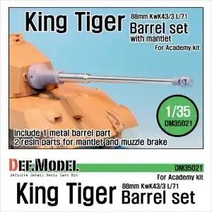 DEF MODEL 1 35 King Tiger 88mm Metal Barrel with mantlet Prezzo Scontato