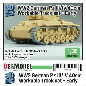 DEF MODEL 1 35 Panzer III / IV 40cm Workable Track set - Early Occasione