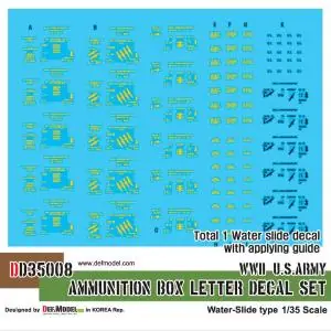 DEF MODEL 1 35 WWII US army Ammunition letter decal set Offerta Limitata
