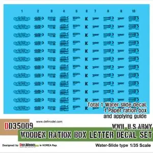 Promozione DEF MODEL 1 35 WWII US wooden ration box letter decal set