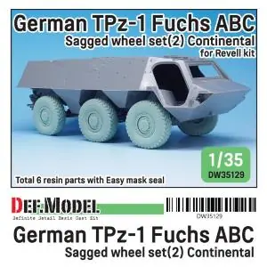 DEF.MODEL German TPz-1 Fuchs ABC Sagged wheel set (2) Continetal HCS (per Revell 1/35) Nuova Collezione