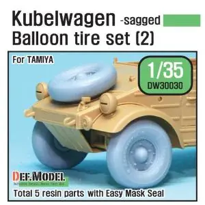 DEF.MODEL German VW Desert type set di ruote 2 (per Tamiya 1/35) Occasione