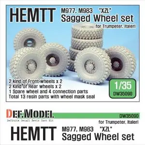 DEF.MODEL US HEMTT "XZL" M977, M983 set di ruote effetto peso (per Trumpeter/Italeri 1/35) Ultima Occasione