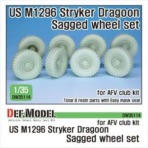 DEF.MODEL US M1296 Stryker Dragoon set di ruote effetto peso ( per AFV club 1/35) Prezzo Di Fabbrica