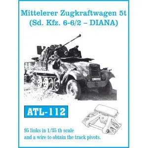 Ultimissimo Modello Friulmodel set di cingoli in metallo da assemblare maglia a maglia scala 1/35 per Mitteleler Zugkraftwagen 5t ( Sd. Kfz. 6-6/2 – DIANA)