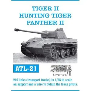 Economico Friulmodel set di cingoli in metallo da assemblare maglia a maglia scala 1/35 per TIGER II / HUNTING TIGER / PANTHER II