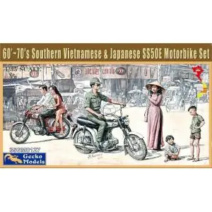 GECKO 1/35; 60’/ 70’s Southern Vietnamese & Japanese Motorbike Set Vendita Finale
