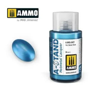 Ultimissimo Modello AMMO of MIG A-STAND Hot Metal Blue - 30ml Enamel Paint for airbrush