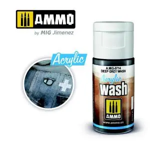 Quantità Limitata AMMO OF MIG ACRYLIC WASH Deep Grey Wash 15mL