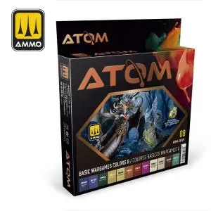 Spedito Oggi AMMO of MIG Atom Paint Sets (12 Paints Per Set) Basic Wargames Colors II