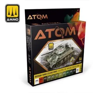 AMMO of MIG Atom Paint Sets (12 Paints Per Set) Russian Tank Colors WWII Prezzo Conveniente
