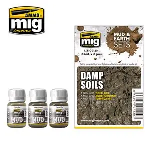 AMMO OF MIG DAMP SOILS -3 enamel jars 35mL Popolare