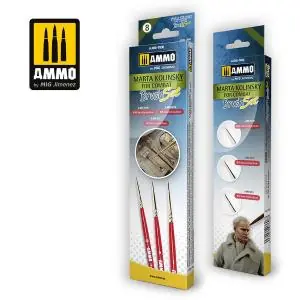 Non Perdere AMMO OF MIG Marta Kolinsky for Combat Brush Set - Brushes Set. 3 brushes in cardboard box