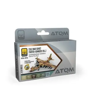 Promozione Esclusiva AMMO of MIG Soviet Fighter-Bombers Cold War Vol.2 - ATOM acrylic colors set for brush and airbrush in 20 ml bottles – 6 colors
