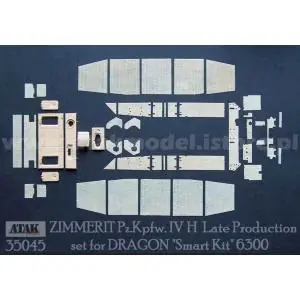 ATAK 1 35; Zimmerit for Panzer IV Ausf.H late - Set I Dragon Vendita Finale