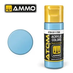 ATOM by Ammo of Mig COLOR Cyan; acrylic paint 20ml Promozione Esclusiva
