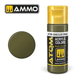 Spedito Oggi ATOM by Ammo of Mig COLOR Olive Drab; acrylic paint 20ml
