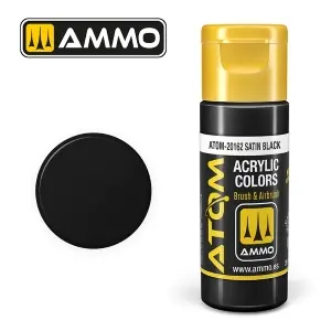 ATOM by Ammo of Mig COLOR Satin Black; acrylic paint 20ml Offerta Speciale