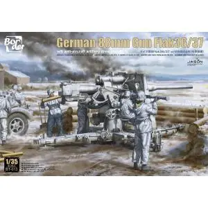 BORDER MODEL 1/35; German 88mm Flak36 w/ anti-air artillery crew Solo Oggi