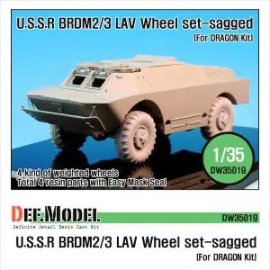 DEF.MODEL BRDM-2/3 LAV Sagged Wheel set (for Dragon 1/35) Direttamente Dal Produttore