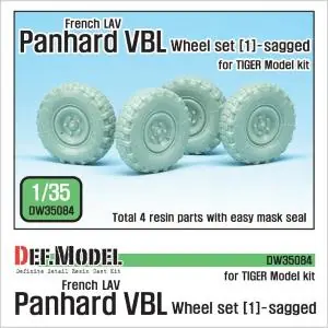DEF.MODEL French Panhard VBL LAV Sagged Wheel set-1(for Tiger model 1/35) Pagamento Sicuro