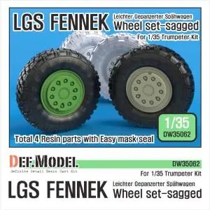 DEF.MODEL German LGS Fenneck Sagged Wheel set (for Trumpeter 1/35) Nuovo Arrivo