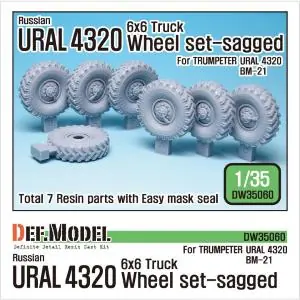 Consegna Rapida DEF.MODEL Russian URAL-4320 Truck / BM21 Sagged Wheel set (for Trumpeter 1/35)