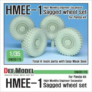 DEF.MODEL US HMEE-1 Tracktor Sagged wheel set ( for Panda 1/35) Offerta Limitata